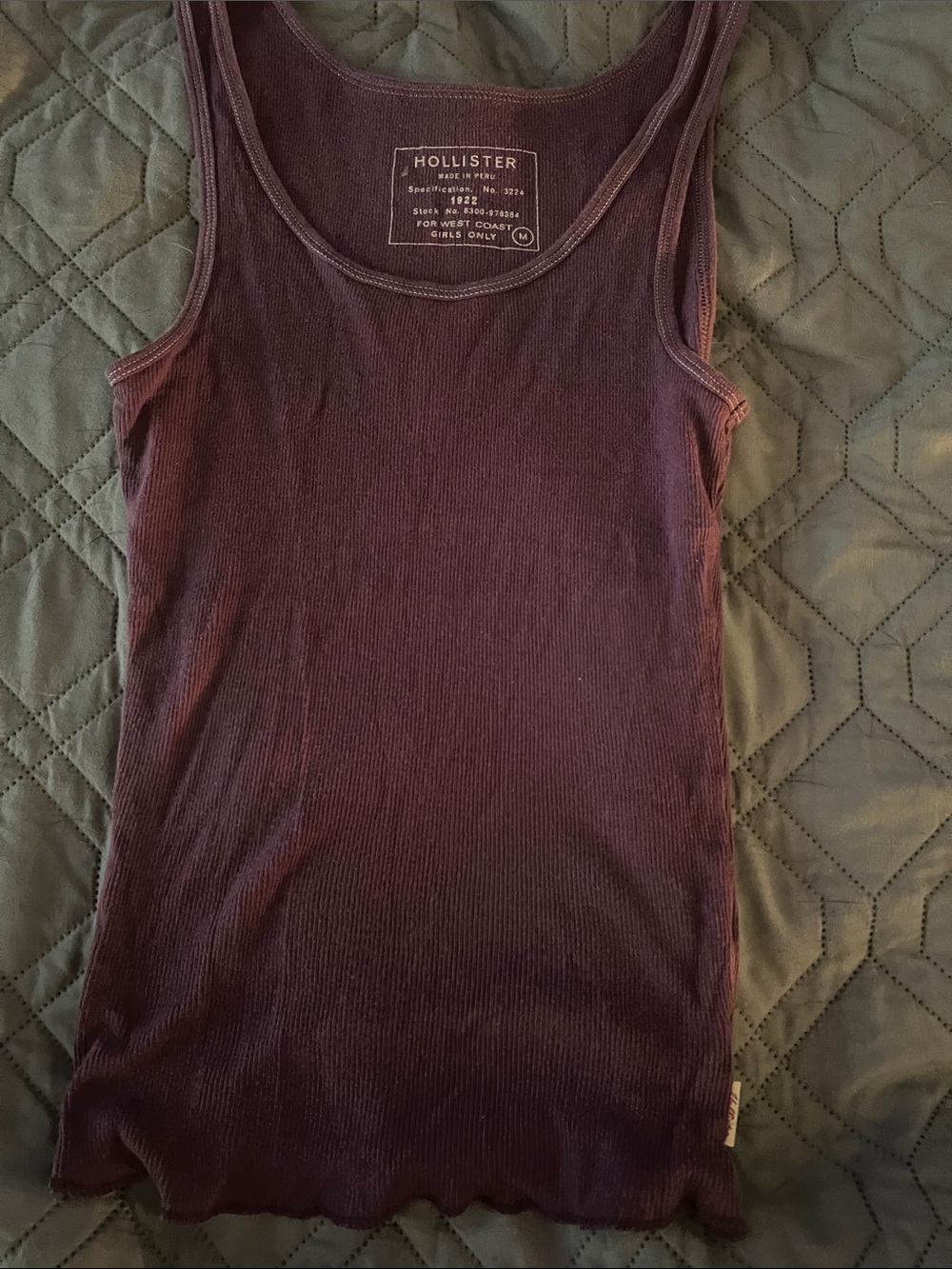 Hollister Women's Ribbed Scoop Tank - Plum